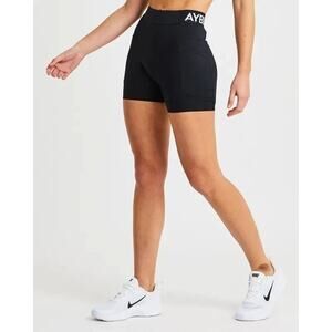 AYBL Women's Empower Seamless Training Shorts Compressive in Black Size Medium